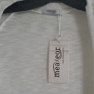 Meaneor Women's White Cardigan Sweater